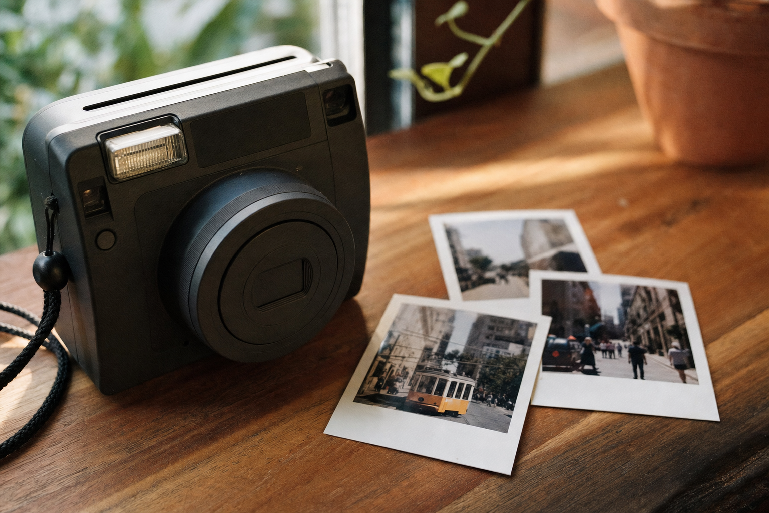 Appareil photo instantané et tirages fraîchement développés